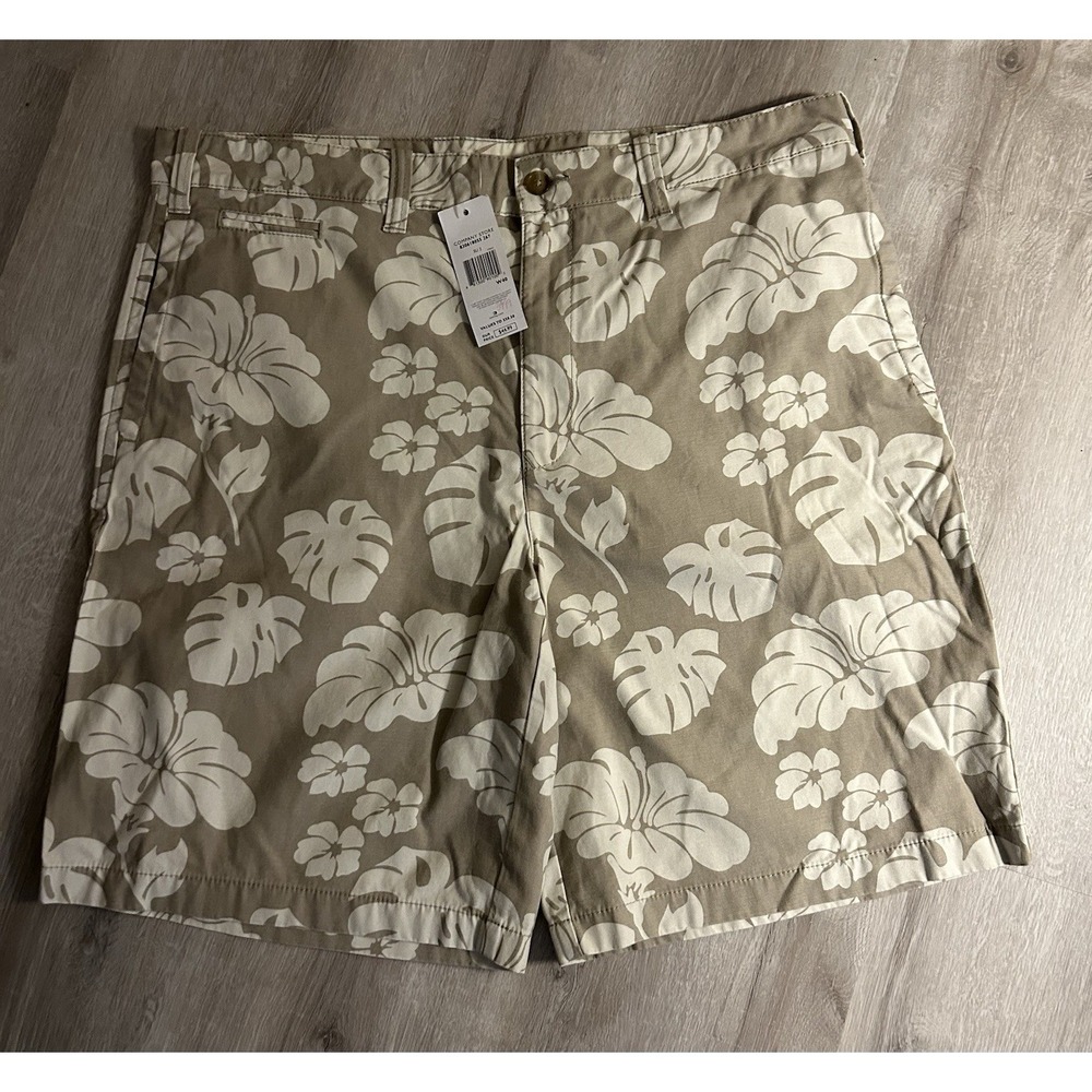 Tommy Hilfiger Vintage Y2K Shorts, Tan With Flower Print, Men's Size 40 NWT